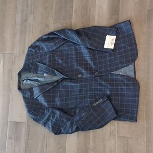 Walter Morton MENS Navy Blue Plaid Tailored Sport Coat Blazer 40R NWT $495